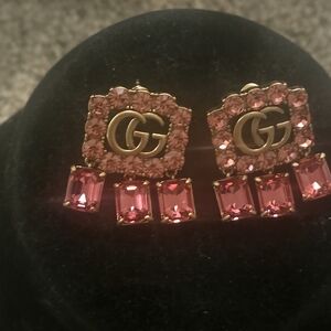 Elegant Pink Crystal Earrings
